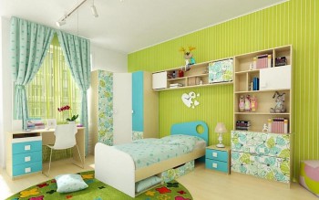 Детская комната Твит (Белый/Зеленый/корпус Клен) в Маслянино - maslyanino.mebel54.com | фото