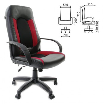 Кресло офисное BRABIX Strike EX-525 (черно-красный) в Маслянино - maslyanino.mebel54.com | фото