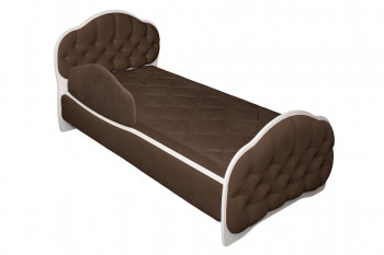 Кровать 160 Гармония 08 Шоколад (мягкий бортик) в Маслянино - maslyanino.mebel54.com | фото