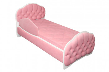 Кровать 160 Гармония 36 Светло-розовый (мягкий бортик) в Маслянино - maslyanino.mebel54.com | фото