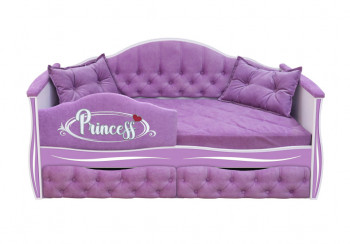 Кровать 160 серии Иллюзия 2 ящика 67 Светло-фиолетовый (подушки/мягкий бортик) в Маслянино - maslyanino.mebel54.com | фото