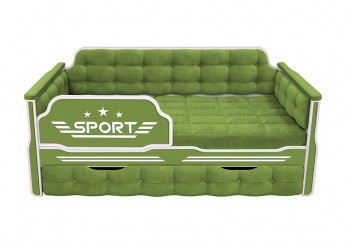 Кровать 180 серии Спорт 1 ящик 76 Зелёный (мягкие боковые накладки) в Маслянино - maslyanino.mebel54.com | фото