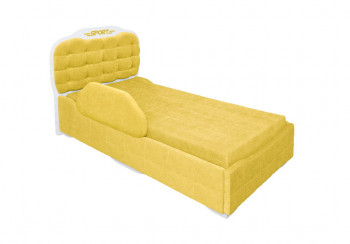 Кровать 190 Атлет Lux 74 Жёлтый (мягкий бортик) в Маслянино - maslyanino.mebel54.com | фото