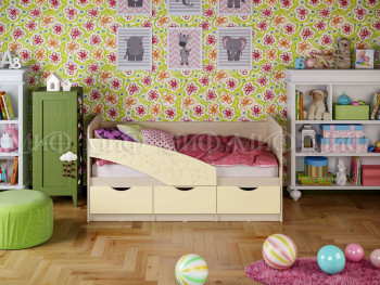 Кровать Бабочки 1,8м (Ваниль матовый) в Маслянино - maslyanino.mebel54.com | фото
