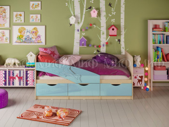 Кровать детская 1,6м Дельфин (Голубой матовый) в Маслянино - maslyanino.mebel54.com | фото