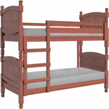 Кровать двухъярусная Валерия из массива сосны 800*1890 Орех в Маслянино - maslyanino.mebel54.com | фото