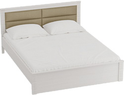 Кровать Элана 1400 с основанием Бодега белая в Маслянино - maslyanino.mebel54.com | фото