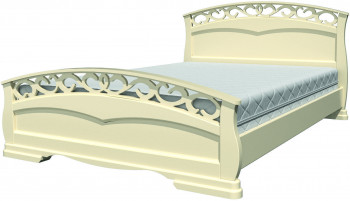 Кровать Грация-1 из массива сосны 1600*2000 Слоновая кость в Маслянино - maslyanino.mebel54.com | фото