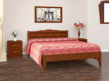 Кровать Карина-7 из массива сосны 1200*2000 Орех в Маслянино - maslyanino.mebel54.com | фото