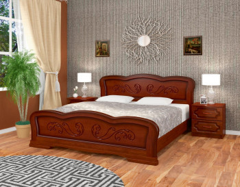 Кровать Карина-8 из массива сосны 1600*2000 Орех в Маслянино - maslyanino.mebel54.com | фото
