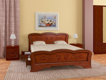 Кровать Карина-8 с ящиками из массива сосны 1400*2000 Орех в Маслянино - maslyanino.mebel54.com | фото