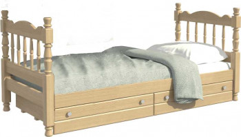 Кровать одинарная Аленка из массива сосны 800*1890 Сосна в Маслянино - maslyanino.mebel54.com | фото