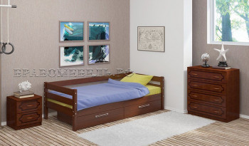 Кровать одинарная ГЛОРИЯ из массива сосны  900*2000 (Орех) в Маслянино - maslyanino.mebel54.com | фото