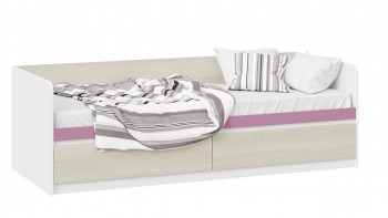 Кровать «Сканди» с 2 ящиками Дуб Гарден/Белый/Лиловый в Маслянино - maslyanino.mebel54.com | фото