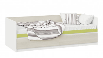 Кровать «Сканди» с 2 ящиками Дуб Гарден/Белый/Зеленый в Маслянино - maslyanino.mebel54.com | фото