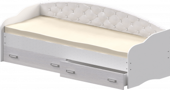 Кровать Софа-8 с мягкой спинкой (900х1900) Белый в Маслянино - maslyanino.mebel54.com | фото