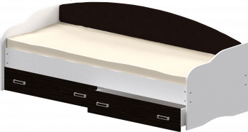 Кровать Софа-8 с мягкой спинкой (900х2000) Белый/Венге в Маслянино - maslyanino.mebel54.com | фото