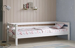 Кровать Соня Вариант 2 с задней защитой Белый полупрозрачный в Маслянино - maslyanino.mebel54.com | фото