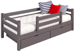 Кровать Соня вариант 4 с защитой по центру Лаванда в Маслянино - maslyanino.mebel54.com | фото