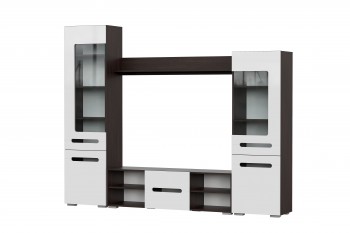 Мебель для гостиной МГС 6 (Исполнение 1/Венге/Белый глянец) в Маслянино - maslyanino.mebel54.com | фото