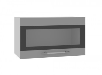 Норд ШВГС 600 Шкаф верхний горизонтальный со стеклом (Софт черный/корпус Венге) в Маслянино - maslyanino.mebel54.com | фото