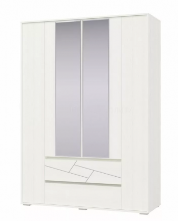 Шкаф 4-х дверный с ящиками Аделина 1600 Рамух белый в Маслянино - maslyanino.mebel54.com | фото